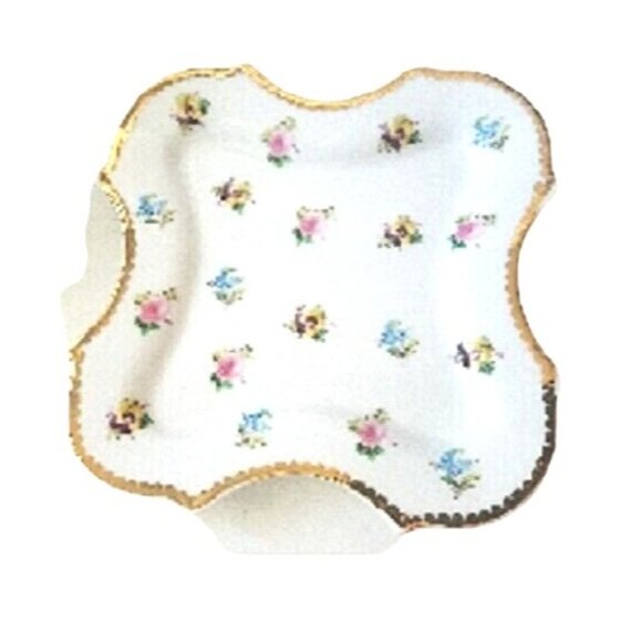 Rosebud I. GODINGER & CO Square Scallop Plate 6 " Bread Dessert Discontinued - Picture 4 of 5